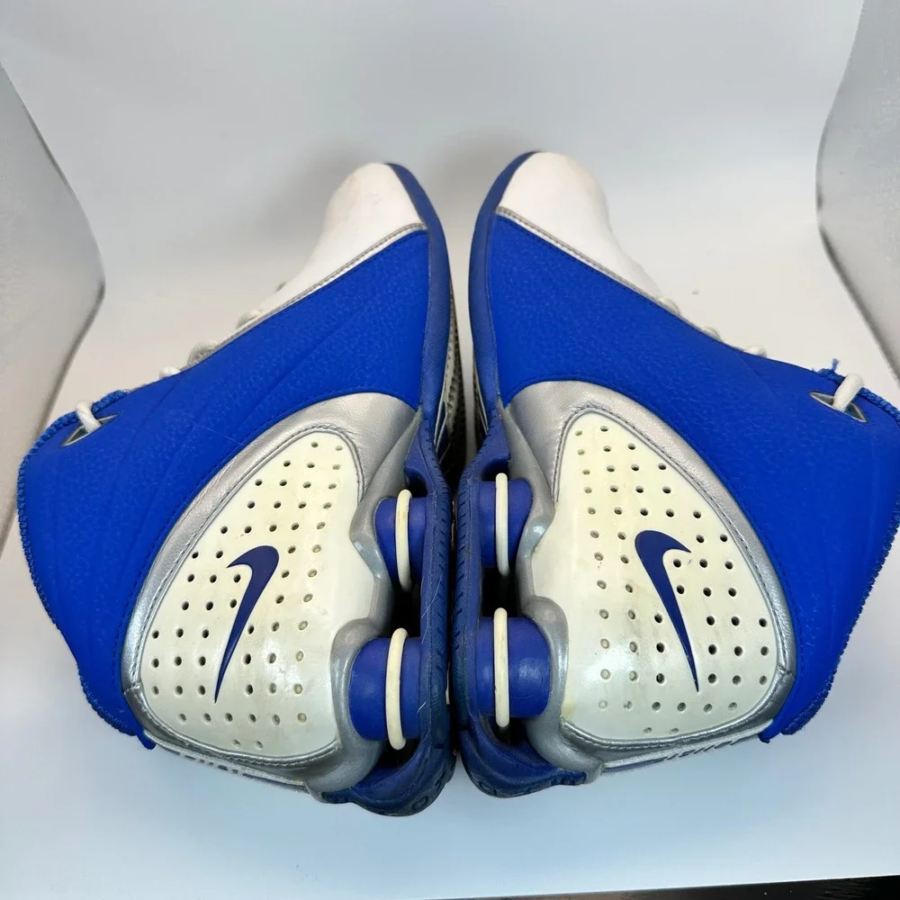 Nike‎ Shox Basketball Shoes Womens 7.5 Blue White Silver Y2K Athletic Sneakers